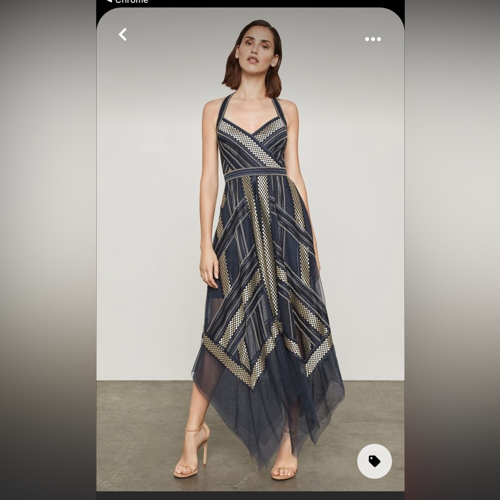 Bcbgmaxazria metallic gown size 4